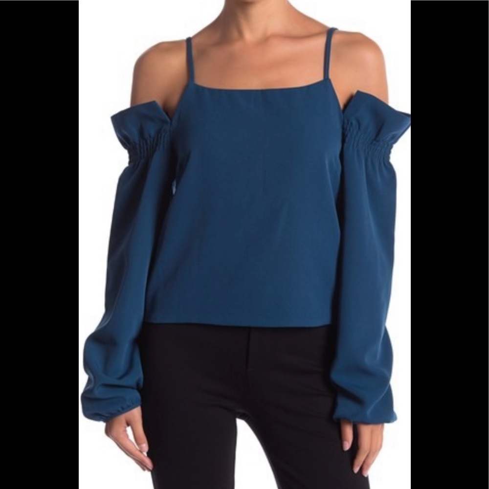 Romeo and Juliet Cold Shoulder Ruffle Blouse
